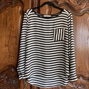 AnnTaylor Loft black & white stripe top